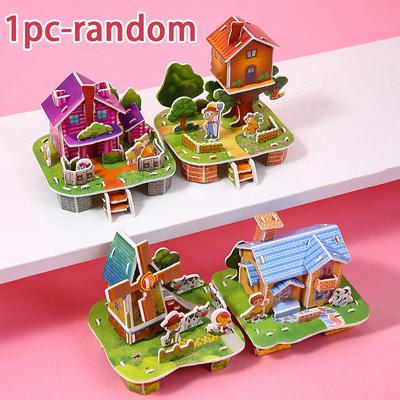 1Pc Regali per Bambini 3D Tridimensionale Puzzle Modello Giocattoli Fai da Te Fatto a Mano Puzzle di Carta Costruzione Giocattolo Educativo