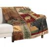 Rustic Indian Native Style Throw Blanket, Mexican Blanket, Primeval Forest Deer Animal Blankets Decor for Living Room Couch Bed