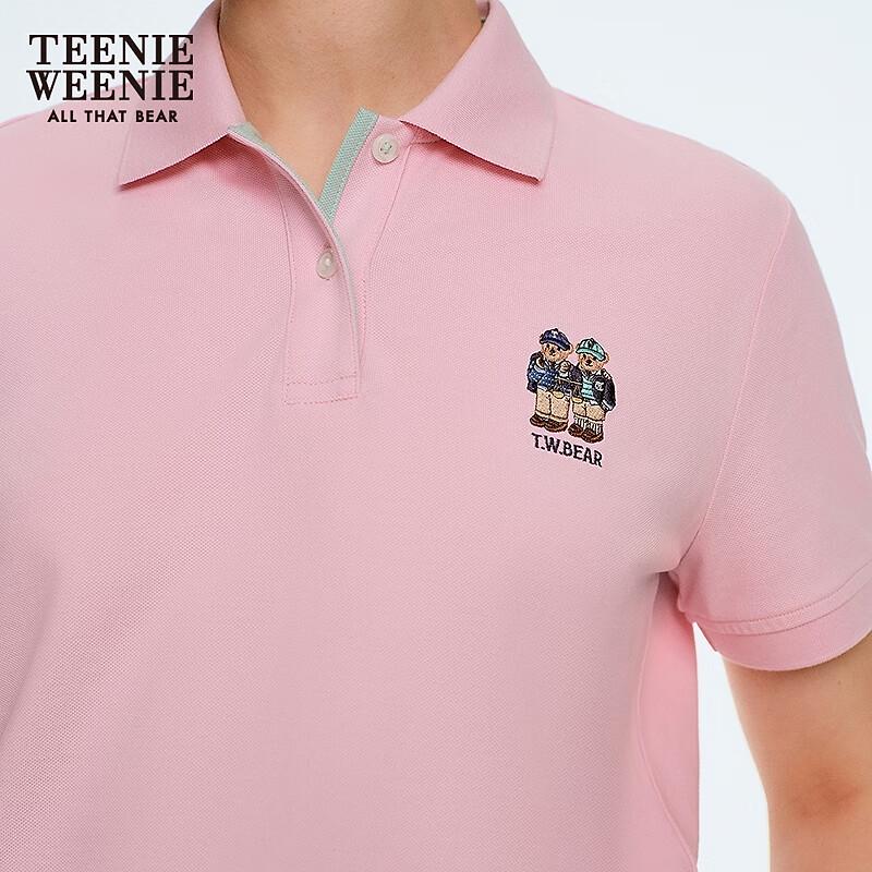 Teenie Weenie Women's Little Bear Embroidered Color-block Polo T-Shirt