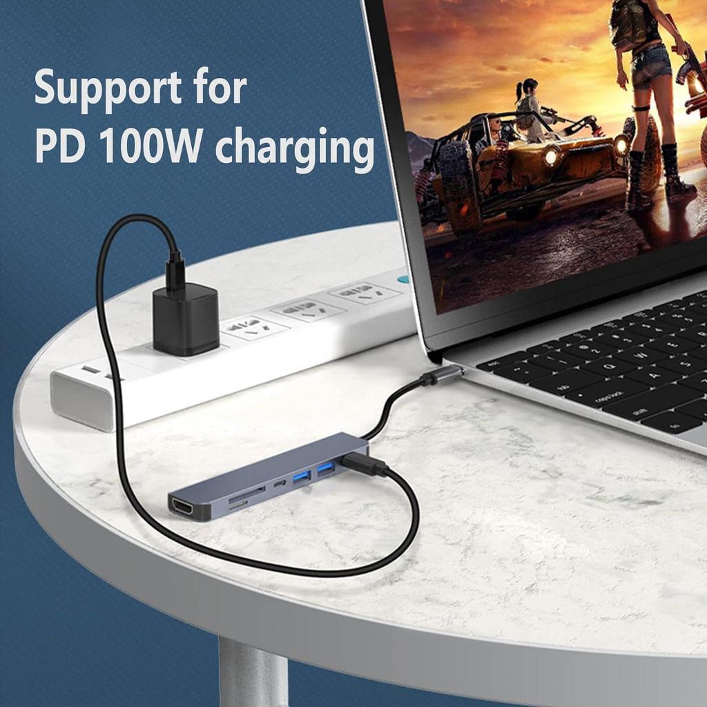 Hub USB-C Multi-Port HDMI Ultra 4K: Dock di espansione 7-in-1 da Type-C a HDMI con splitter USB 3.0.