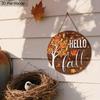 2D Flat Autumn Harvest Wooden Sign, Unique Hello Fall Decorative Plaque with Thanksgiving Theme, Ideal for Outdoor, Indoor, Home Decor
