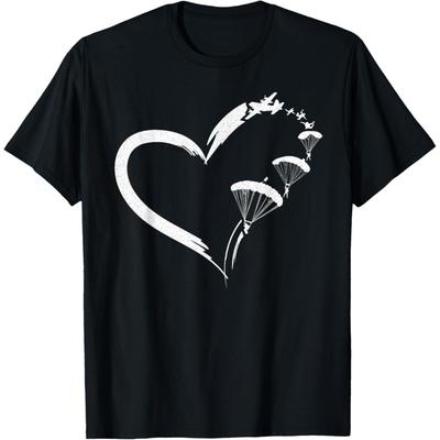 Skydiving Parachute Paraglide Heart T-Shirt