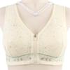 Soft Cotton Cup Front Zipper New Middle-aged and Elderly Underwear Women's Undershirt Lace Without Steel Ring Large Size Bra