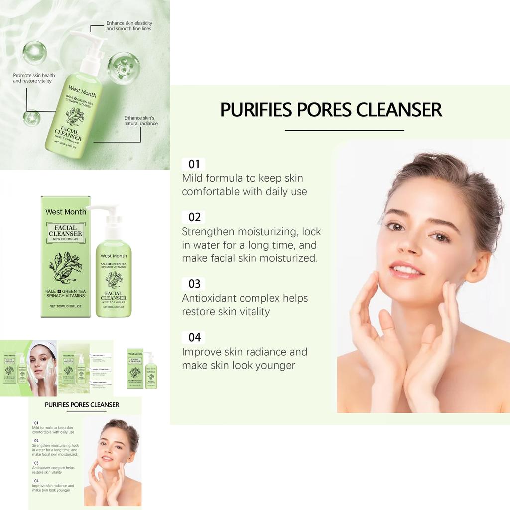 Gentle Moisturizing Facial Cleanser For Refreshing Daily Skin Care And Oil Control 100ml