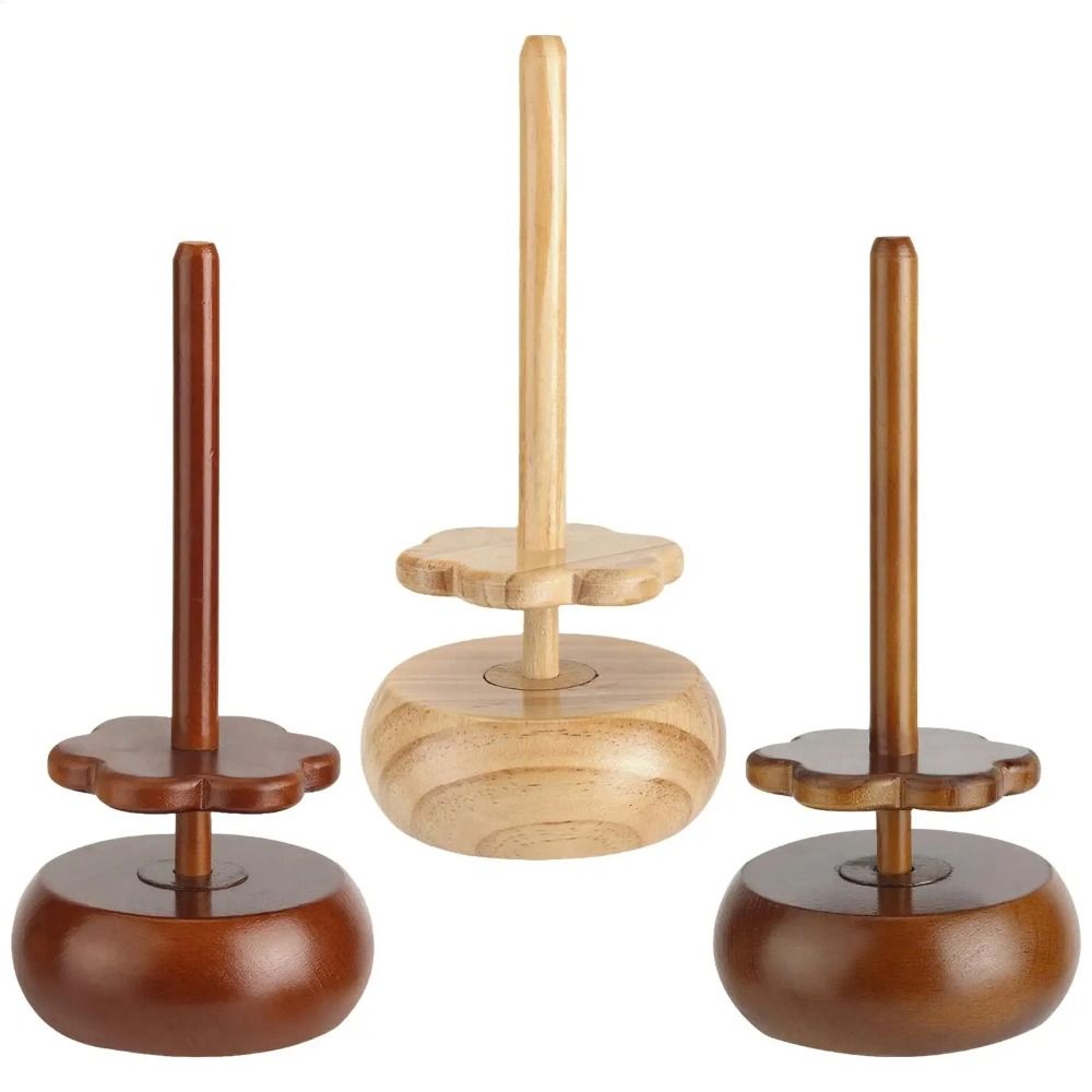 Reusable Wooden Yarn Winder Stand Rotatable Design Magnetic Skein Rack  DIY Knitting