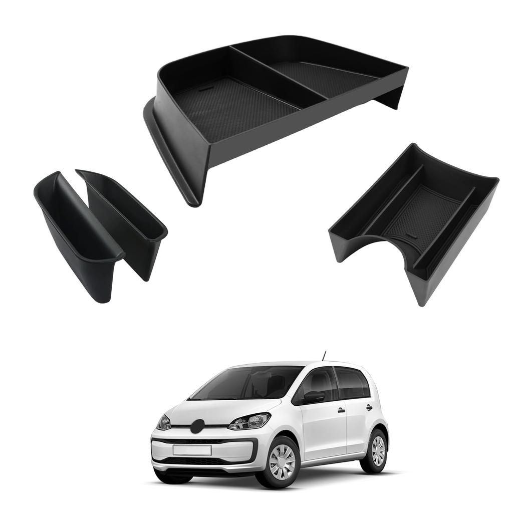 HUAHAO Storage Tray Set for Volkswagen Volkswagen Up Dashboard Console Door Small Item Easy To Clean and Custom Parts for VW Up Up, Accessories, Tray,