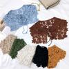 Vintage Shawl O-Neck Doll Fake Collar Shirt Women Hollow Crochet Lace False Collar Detachable Woman Half Shirt Faux  Col