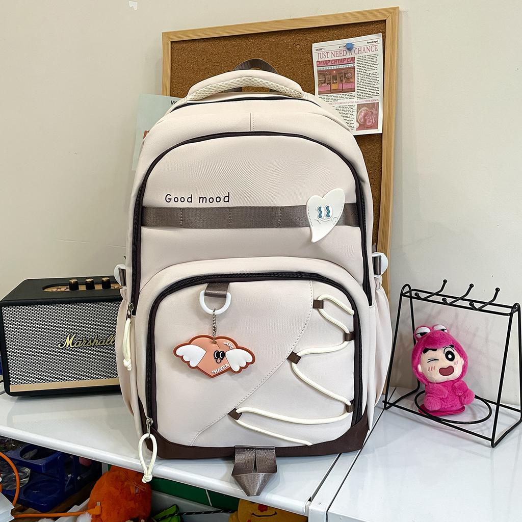 Schoolbag Large Capacity College Style Backpack Korean Version Fashion Versatile Primary and Secondary School Student School Bag Travel Burden