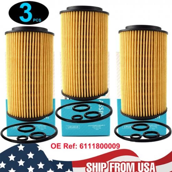 

Car Oil Filter QTY3 For Dodge Freightliner Jeep Mercedes-Benz 2687CC 6111800009.