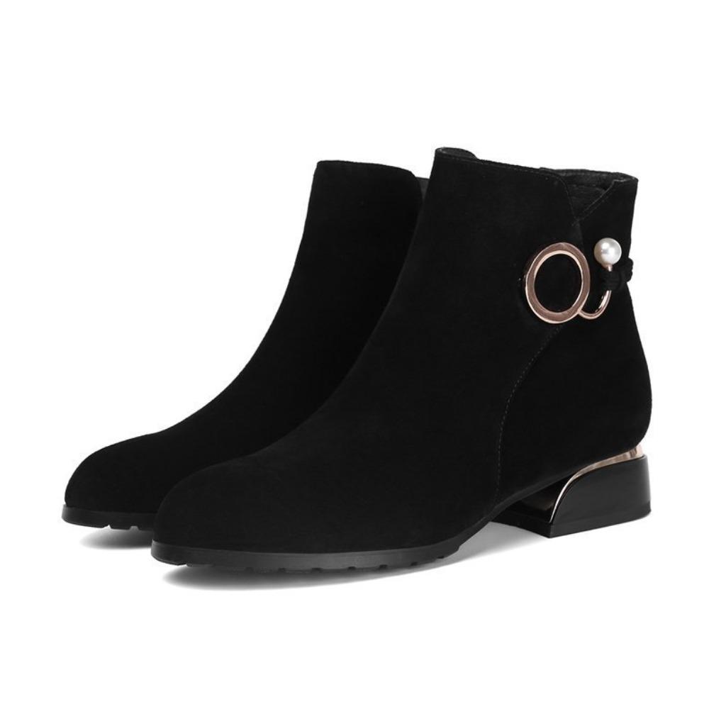 2025 New Women's Ankle Boots for Autumn/Winter - Chunky Heel Suede Material, and Also Available In Low Heel for Spring/Autumn