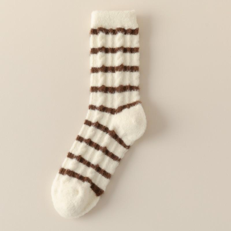 Maillard Australian Fleece Socks Fleece Thickened Mid-Leg Socks Season Sleep Socks Winter Warm Coral Fleece Stockings One size fits all