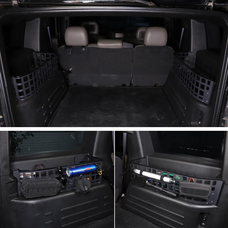 For Hummer H2 2003-2007 Aluminum Car Rear Trunk Side Storage Box Holder Multi-Function Organizer Box Auto Interior Accessories