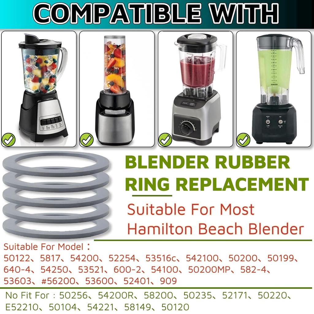 Hamilton Beach Blender O-Ring Gasket Seal - 5 Pcs Replacement Parts for Blender & Food Processor