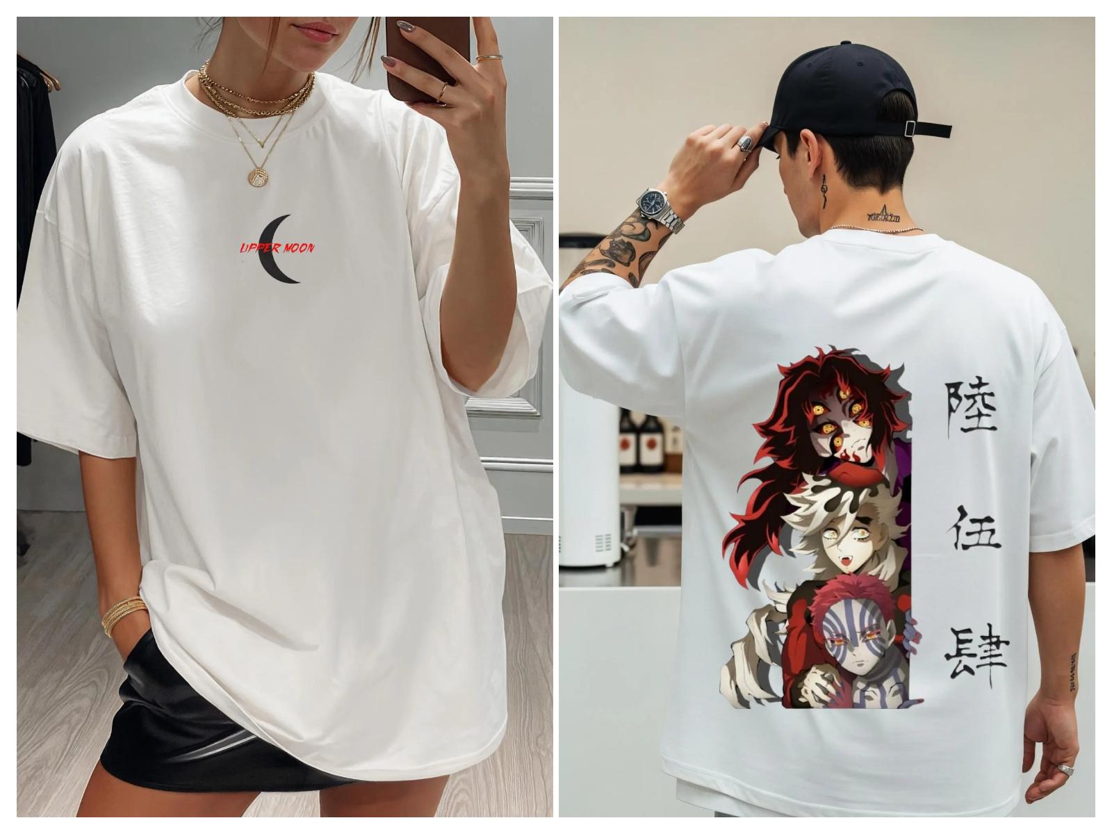 

Classic Anime Printed Short Sleeve Casual Loose Streetwear Sports Cotton Top Crew Neck Unisex Comfort Top 4XL