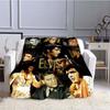 Various Styles of E-Elvis Pattern 3D Printed Rock Singer Sofa Blankets, Suitable for Adult and Children's Bedrooms and Living