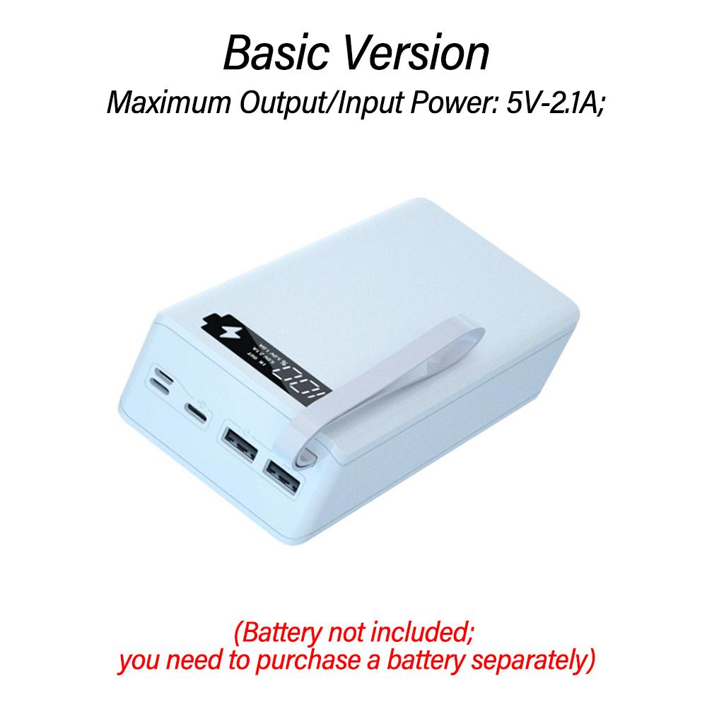 Detachable 14 Cells No Welding 18650 Battery Box Power Bank Kit DIY Mobile Power Supply Shell Module Wireless Charging Function