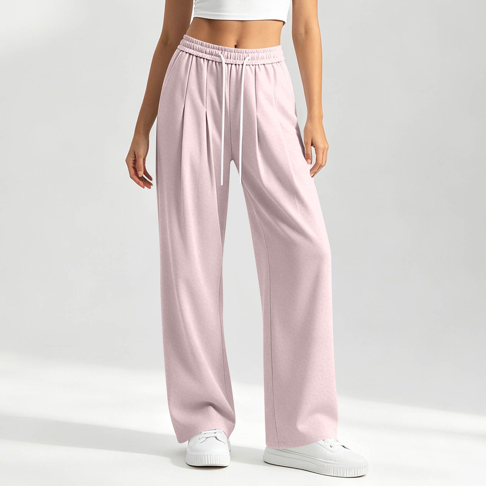

Women s Summer Loose-Fit, Flowy, Lightweight Casual Pants With Elastic Waistband S