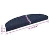 Self Adhesive Stair Treads 5 pcs 65 x 21 x 4 cm Blue Semi Circular Large