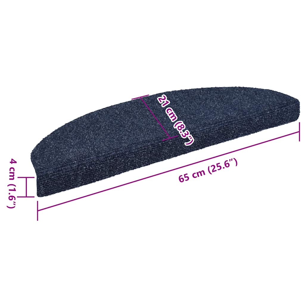 Self Adhesive Stair Treads 5 pcs 65 x 21 x 4 cm Blue Semi Circular Large