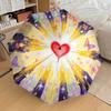 Colorful Butterfly Heart Automatic Opening Folding Umbrella - 8 Bone Iron Frame, Suitable for Fans, Travel, Daily Use, Festive Gift1121001a