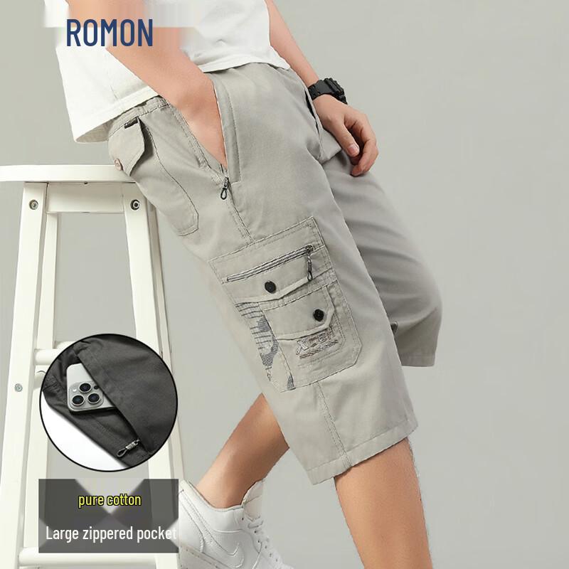 Romon Men s Summer Loose Fit Cotton Casual Shorts 6XL