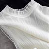 Gilet Tricoté Sans Manches en Dentelle Élégant avec Col Haut en Maille Chemise de Base pour Femme pour le Port Intérieur
