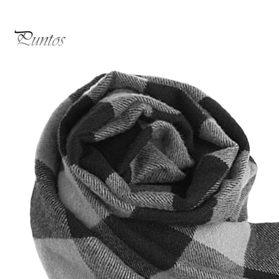 Men Scarf Winter Windproof Breathable Soft Contrast Color Tassel Keep Warm Patchwork English Stylish Washable Muffler for Outdoor