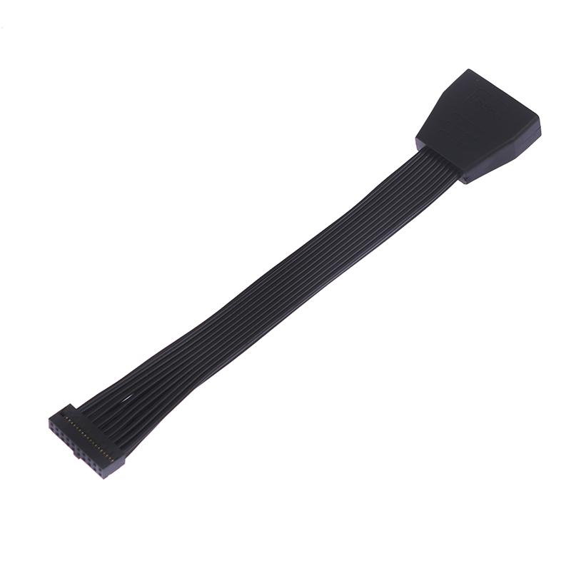 

Small Mini USB 3.0 19/20 Pin Internal Extension Header Adapter Cable Black Flat Wire Cable for Motherboard 5.9inch/15cm