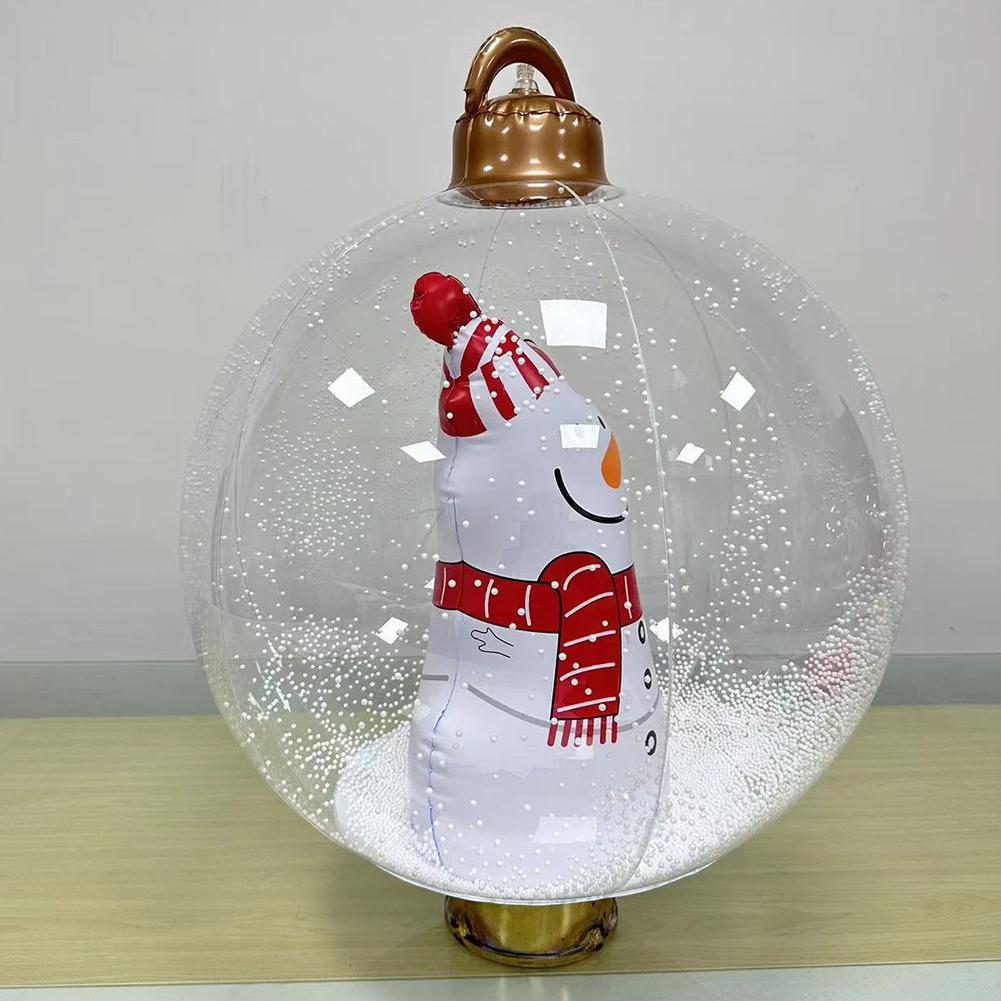 23,6 Zoll Transparente Riesen-Weihnachtskugel zum Aufblasen mit Lichtern Weihnachtsdekorationen Weihnachten PVC Aufblasbare Dekorierte Kugel