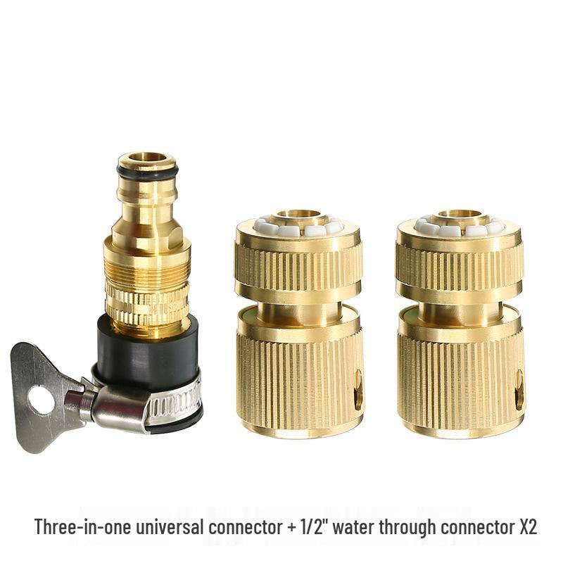 Universeller Kupfer-Wasserhahn-Adapter & Schnellkupplung für Schläuche