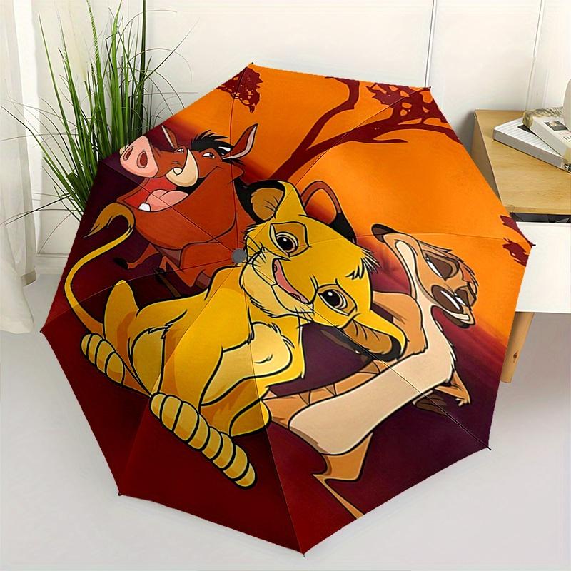 

1 Auto Open Lion King, Timon Themed Colorful 8 rib Portable Umbrella for Men and Women, A Compact Commuting Companion Suitable for Daily Dri
