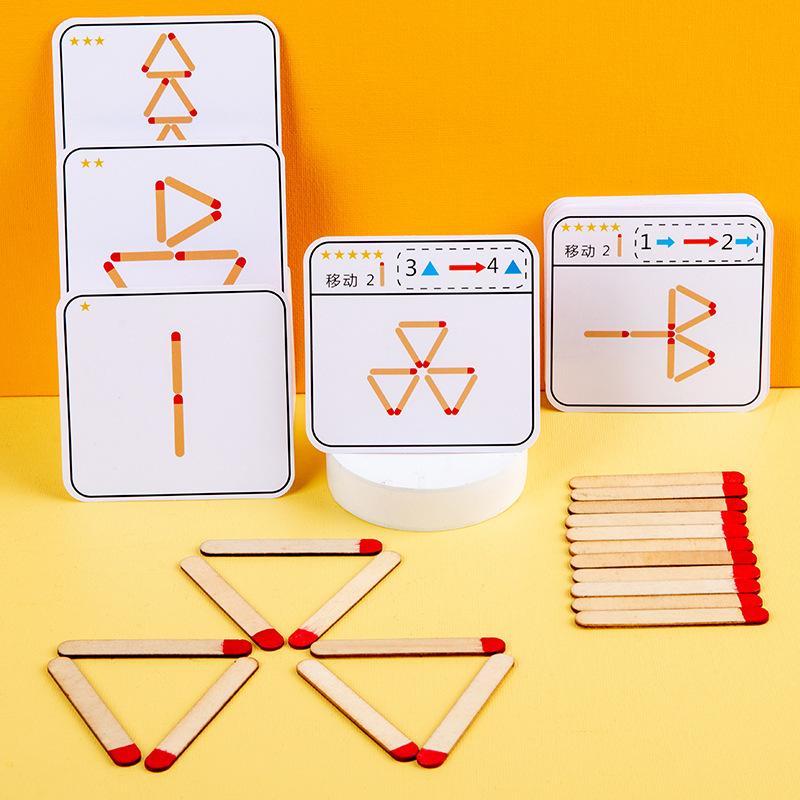 Kinderspielzeug Streichholzpuzzle Brettspiele Montessori Streichholz Kreatives Denken Streichholz Logiktraining Lernspielzeug