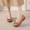 Fashion New Cow Leather Shoes Woman Luxury Bowknot Ballet Flats Women's Shallow Slip On Moccasins Mother Comfortable Autumn Flats Shoes