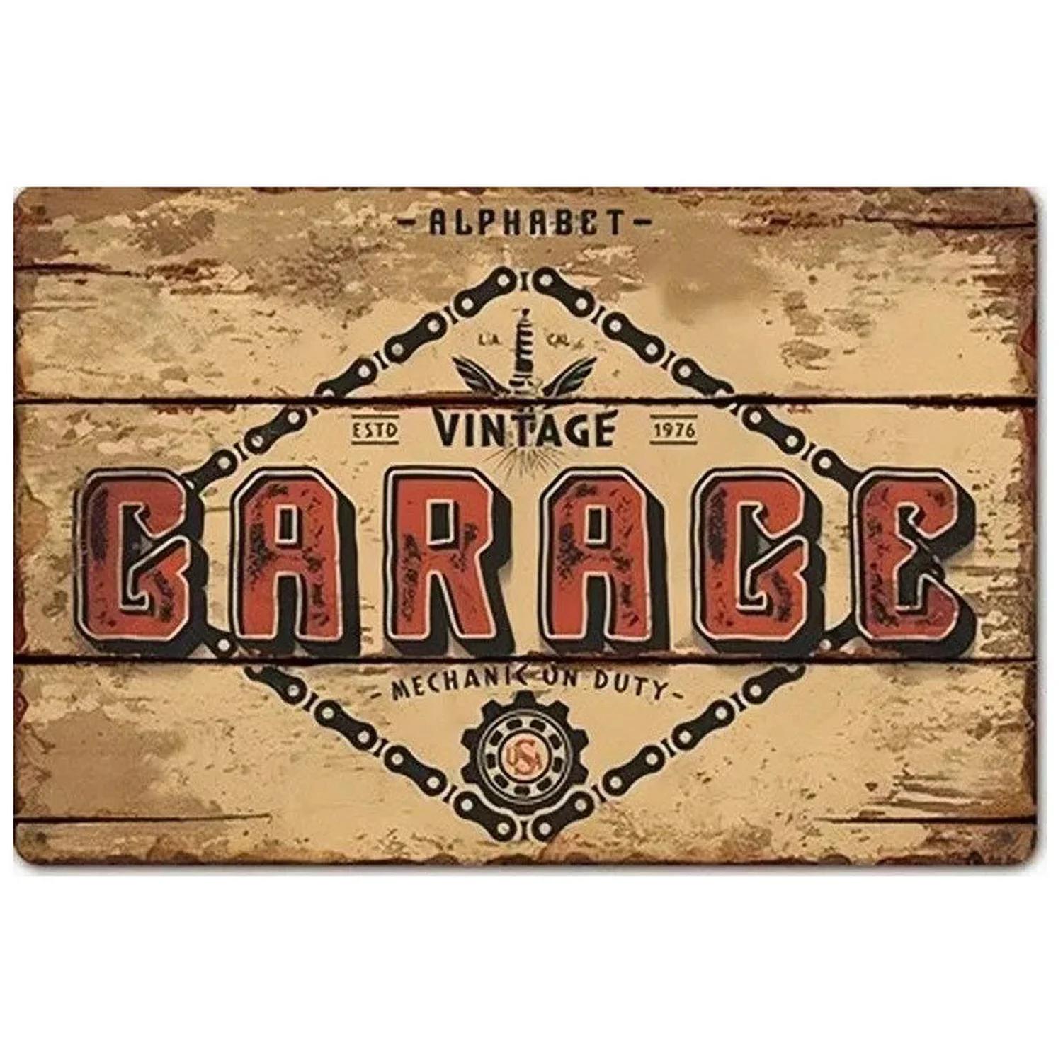 

Auto Parts Garage Plaque Metal Tin Signs Wall Decoration Vintage Posters Iron Painting for Man Cave Home Cafe Garden Club Bar 20x30cm（7.8x11.8inch）