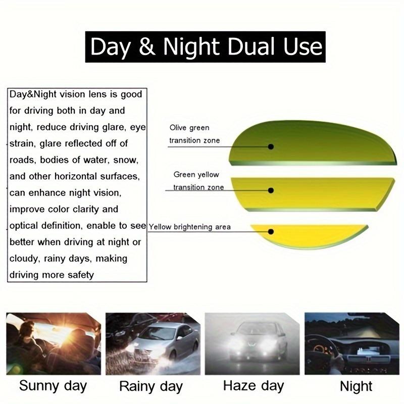 Den Noční Polarizované módní sluneční brýle s klipsem, obdélníkové módní sluneční brýle, pro muže Ženy Venkovní sporty Párty Cestování Jízda Rybaření