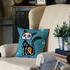 Home Decor Day Of The Dead Cat And Skull Pillows Pattern Cushion Cover Suitable For Sofa Bedroom Car Pillow Cover