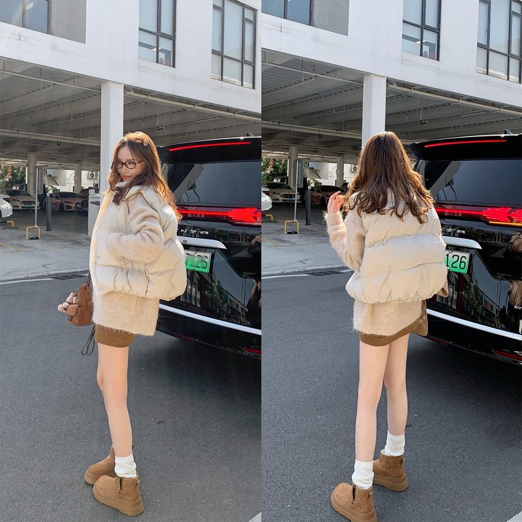 Women's fashion lightweight height-enhancing soft sole winter warm fur one snow boots velvet wool lined non-slip casual sports cotton boots