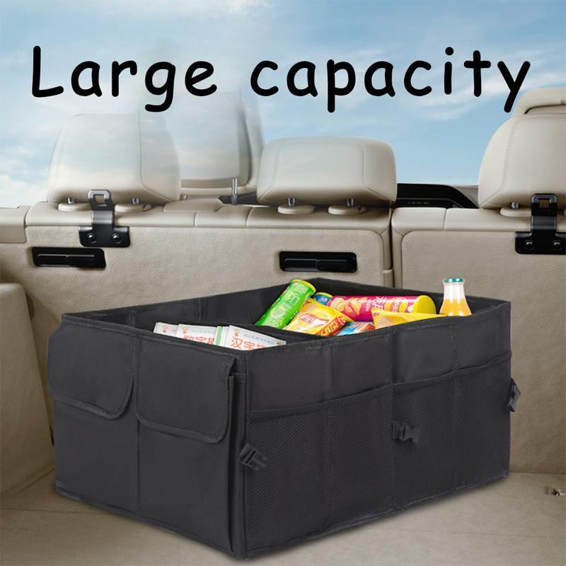 

Car Trunk Organizer Storage, Reinforced Handles Multi-Compartment Foldable and Waterproof 600D Oxford Polyester For Car SUV чёрный