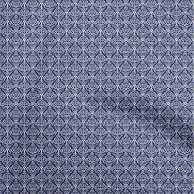 Cotton Flex Blue Fabric Damask Diy Clothing Quilting Fabric Print Fabric By Yard 40 Inch