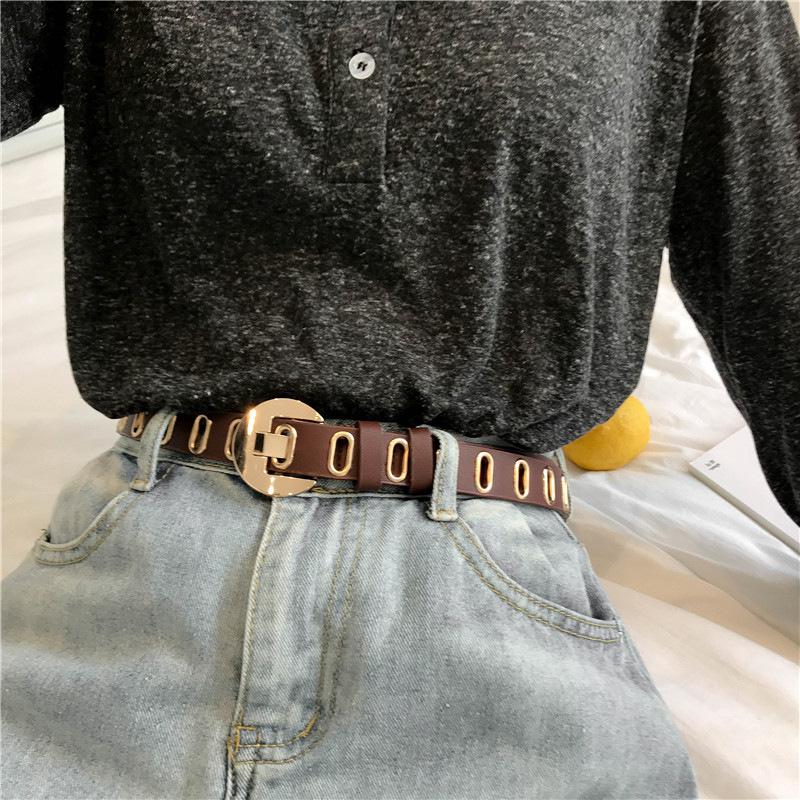 Belt Ladies Versatile Belt Punk School Pants PU Belt Retro Trend Hip Hop Custom Belt
