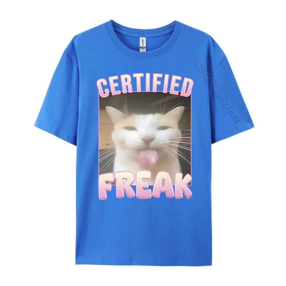 Certified Freak Cat Meme Mens Clothing Free Shipping Clothes Tee Shirt