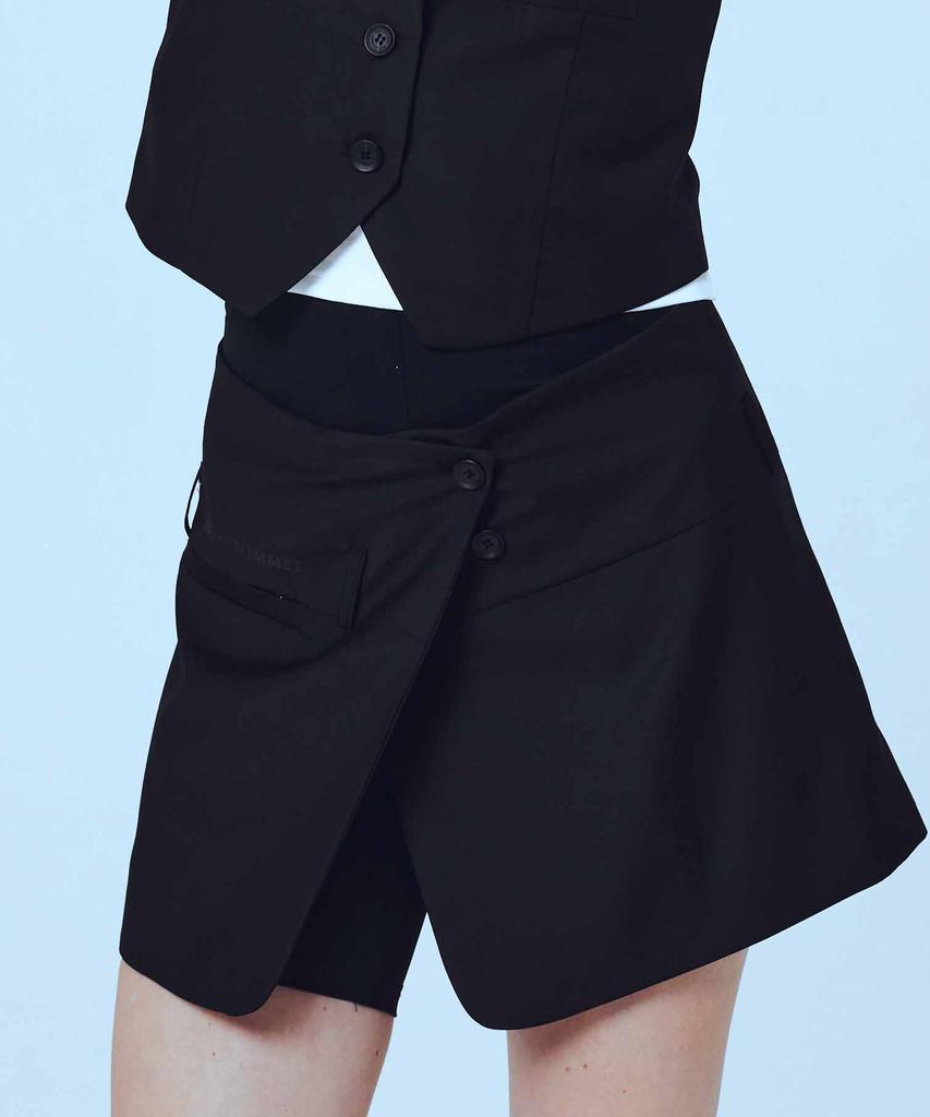 Etosome Two-Way Wrap Skirt (Black)
