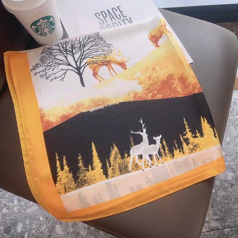 Modenäsduk Halsdukar Kvinnor Fyrkantiga Hradband Små Sjalar Wraps Sacrfs 70x70cm