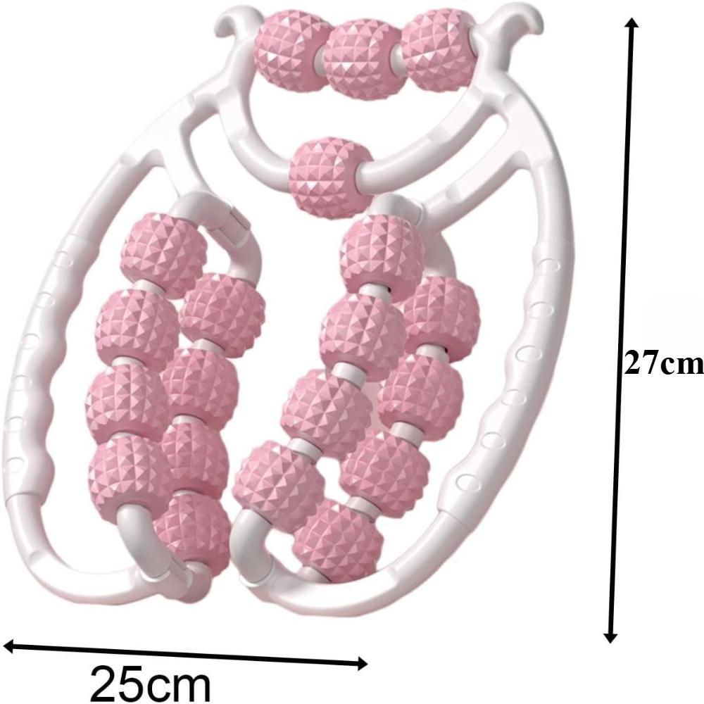 Dickly Massagerolle Relax Roller 20 Wheels, Massage Roller Muscle Relaxer Roller, Arm Leg Massage Circular Leg Clamps for Elbow, Thigh, Wade, Buttocks