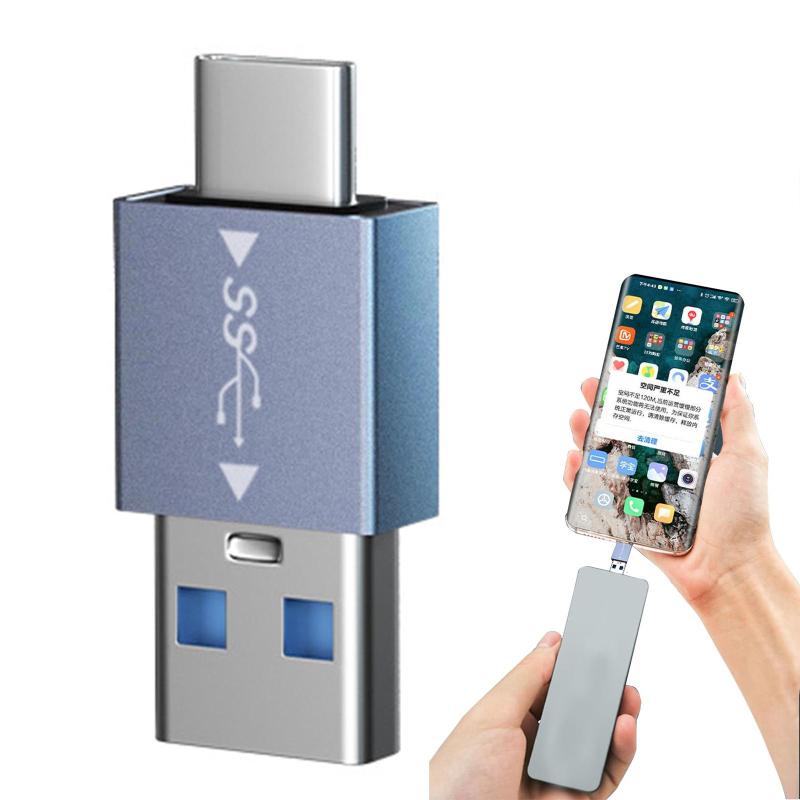 Usb-C Male To Usb-A Male Otg Adapter C Male To A Female 3D Elbow Converter For Charging Data