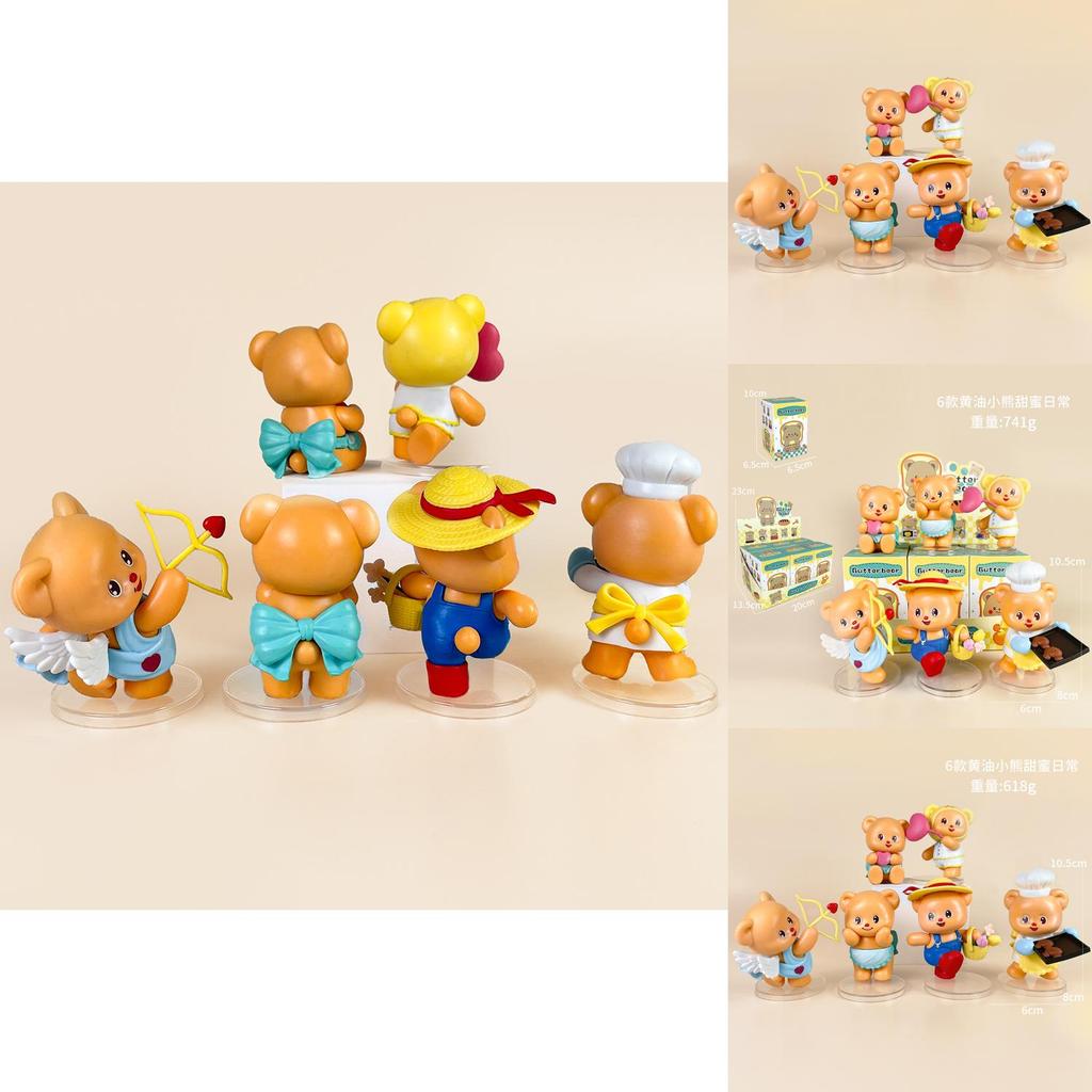 Angel Baking Cute Heart Hugging Pajamas Butter Bear Model Desktop Set Ornament