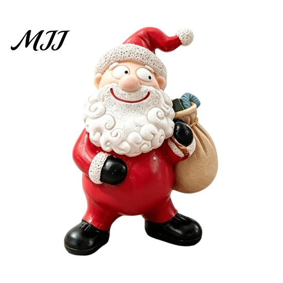 Christmas Party Table Centerpieces Santa Claus Resin Ornament, Hand Painted Festive Figurine, Vintage Durable Decor for Window Display Style