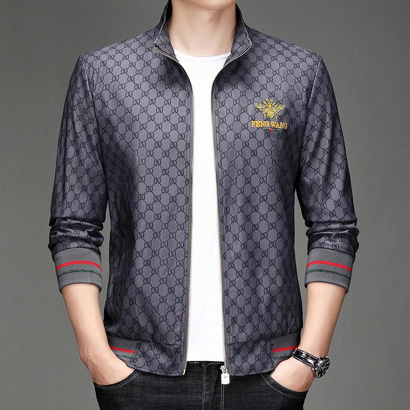 Весна и осень новая вышитая куртка мужская корейская версия свободного покроя с принтом — фото 4