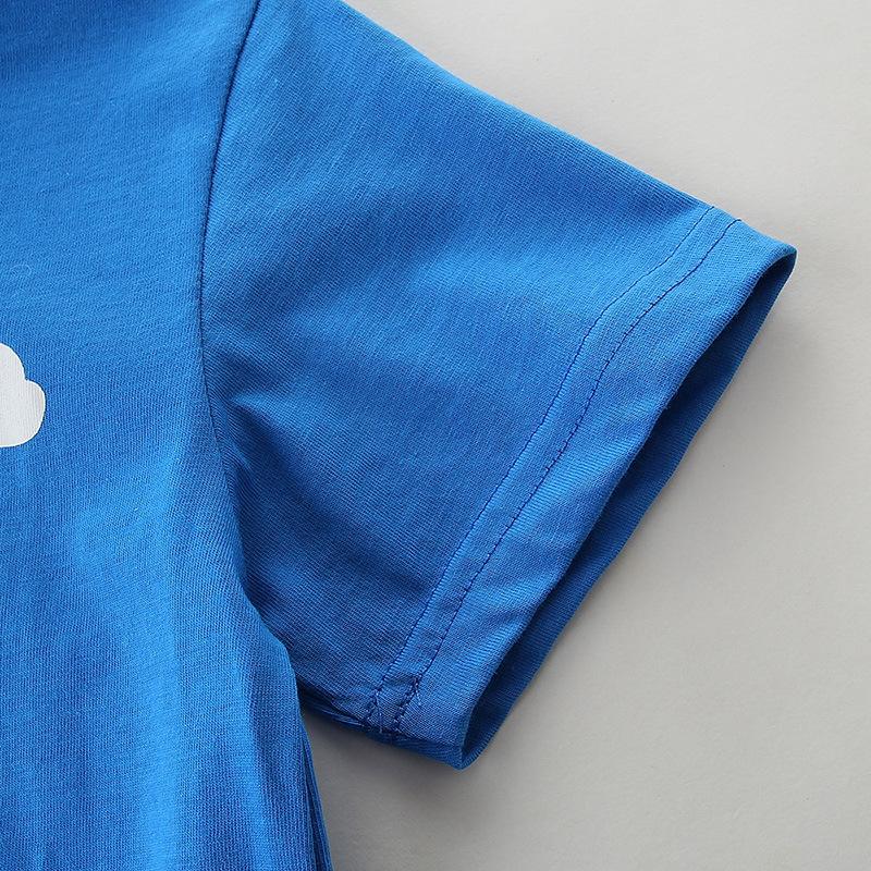 Summer Kids T-shirt Cotton Jersey for Children T-shirt Boys Round Neck Short T-shirt Cute Print