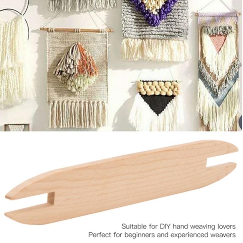 2pcs Beech Wood Weaving Shuttle DIY Sweater Scarf Tapestry Weaving Accessories